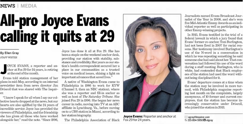 All-pro Joyce Evans calling it quits at 29