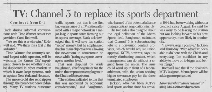 TV: Channel 5 to replace its sports department