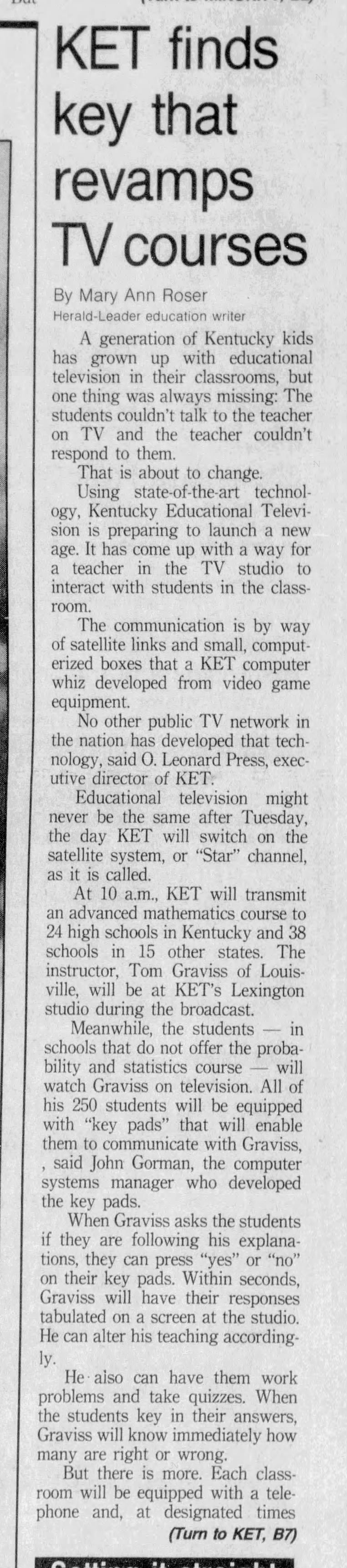 KET finds key that revamps TV courses