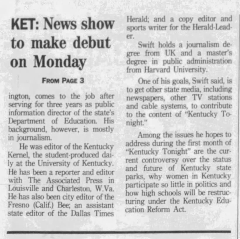 KET: News show to make debut on Monday