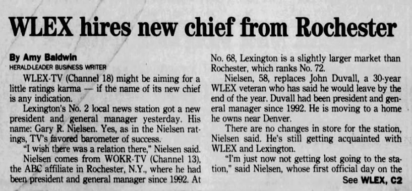 WLEX hires new chief from Rochester