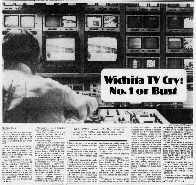 Wichita TV Cry: No. 1 or Bust