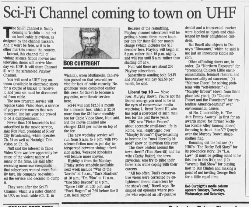 Sci-Fi Channel coming to town on UHF