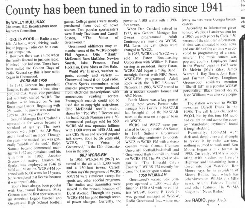 County has been tuned in to radio since 1941