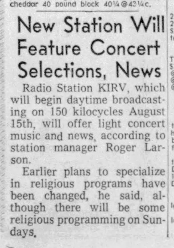 New Station Will Feature Concert Selections, News