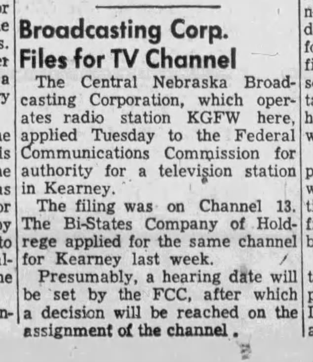 Broadcasting Corp. Files for TV Channel