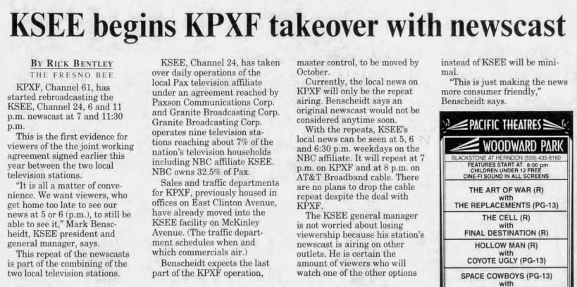 KSEE begins KPXF takeover with newscast