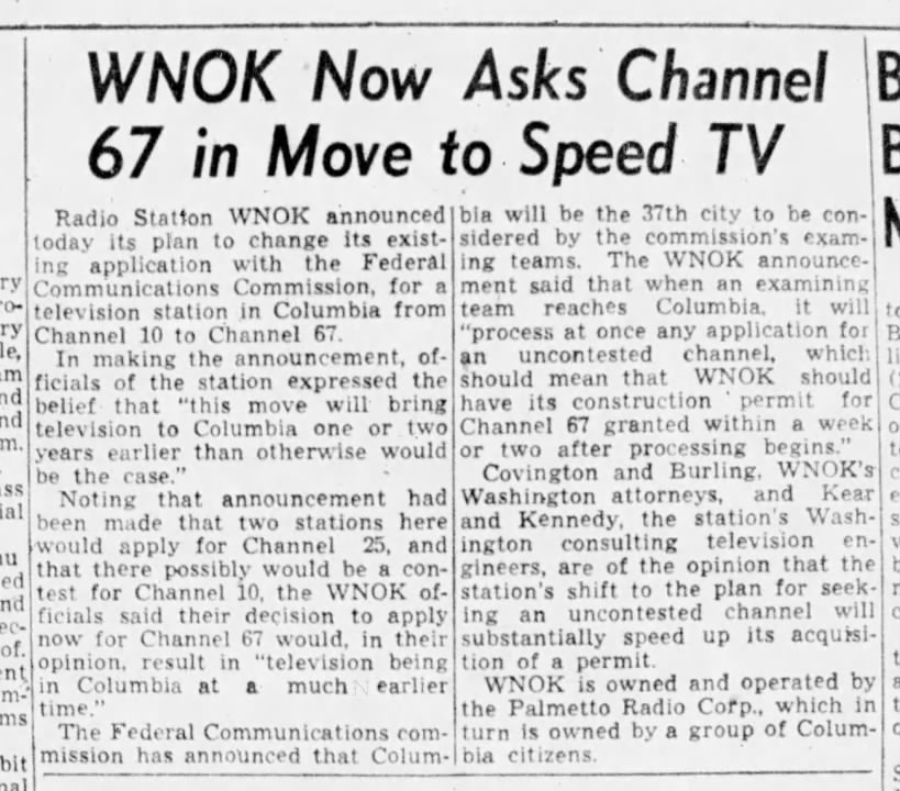 WNOK Now Asks Channel 67 in Move to Speed TV