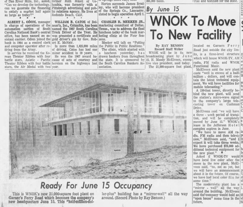 By June 15: WNOK To Move To New Facility