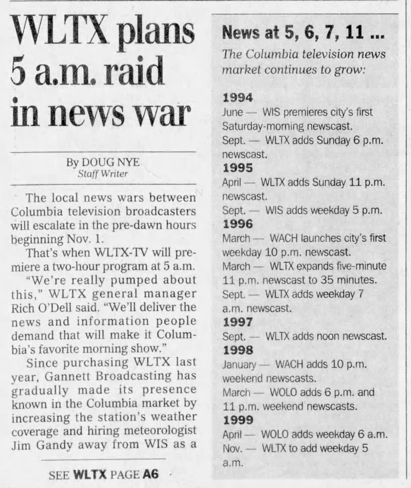WLTX plans 5 a.m. raid in news war