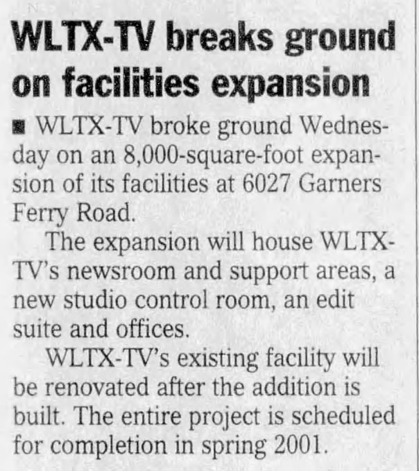 WLTX-TV breaks ground on facilities expansion