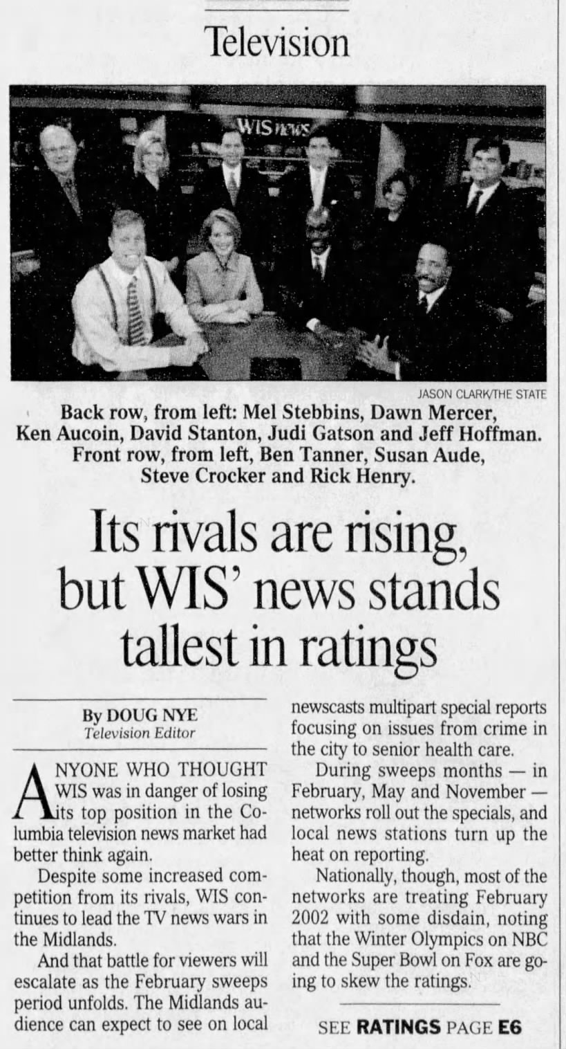 Its rivals are rising, but WIS' news stands tallest in ratings