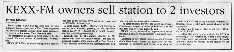 KEXX-FM owners sell station to 2 investors