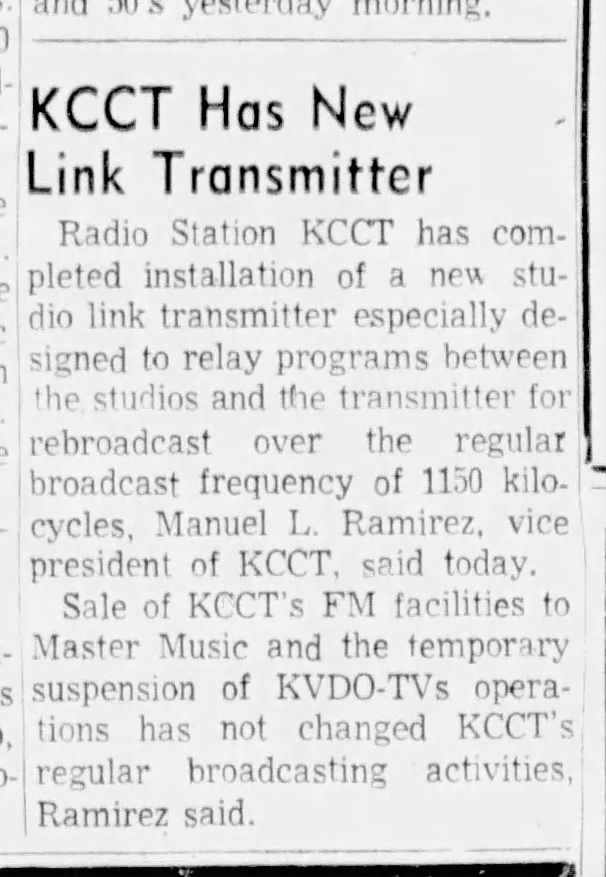 KCCT Has New Link Transmitter