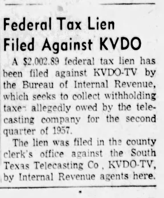 Federal Tax Lien Filed Against KVDO