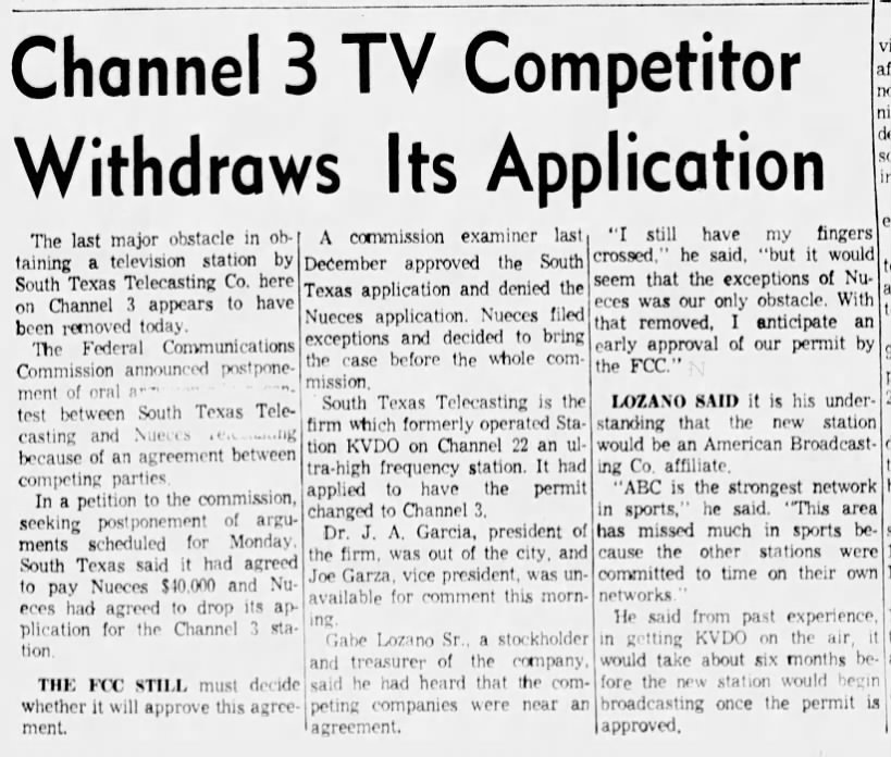 Channel 3 TV Competitor Withdraws Its Application