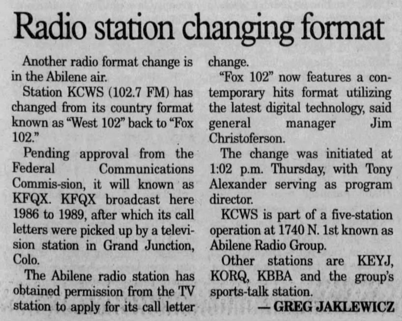 Radio station changing format