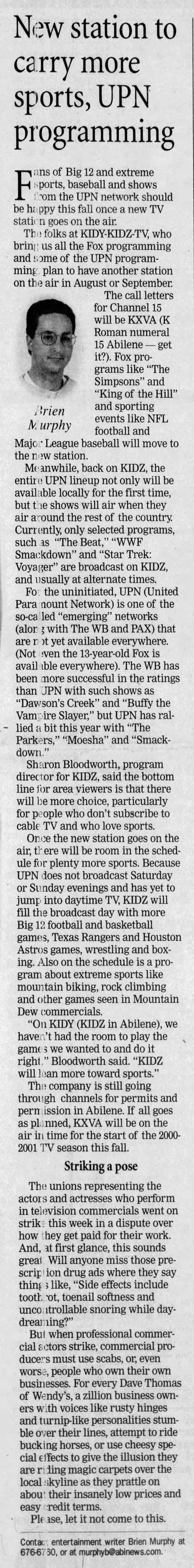 New station to carry more sports, UPN programming