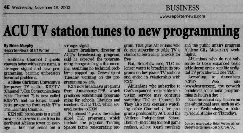 ACU TV station tunes to new programming