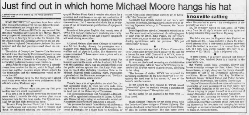 Just find out in which home Michael Moore hangs his hat