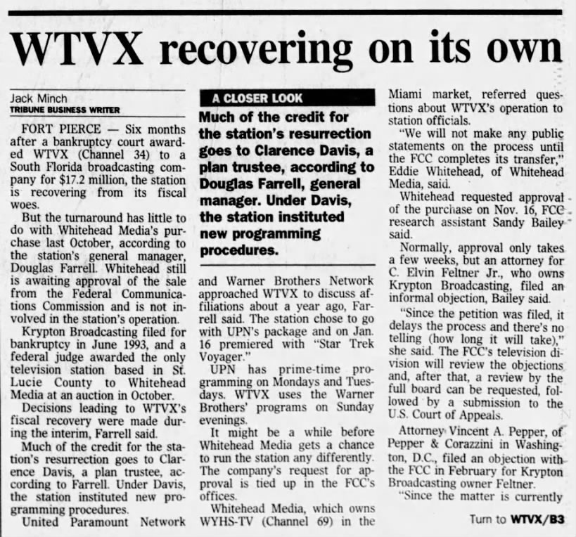 WTVX recovering on its own