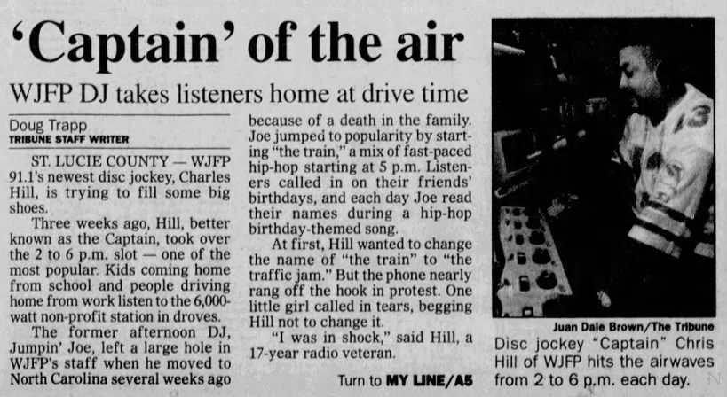 'Captain' of the air: WJFP DJ takes listeners home at drive time
