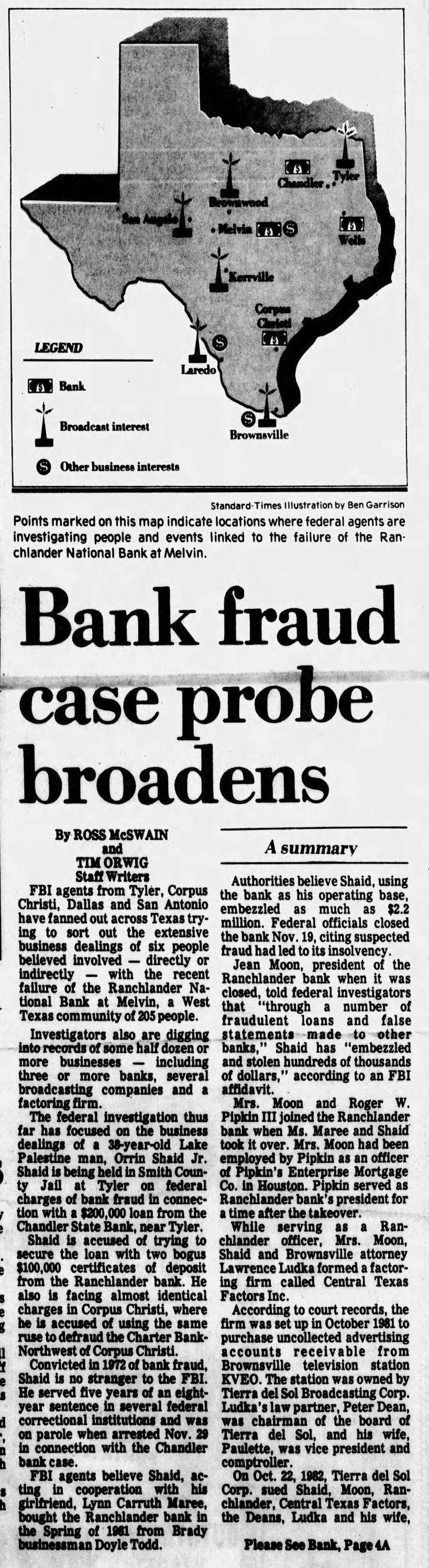 Bank fraud probe case broadens