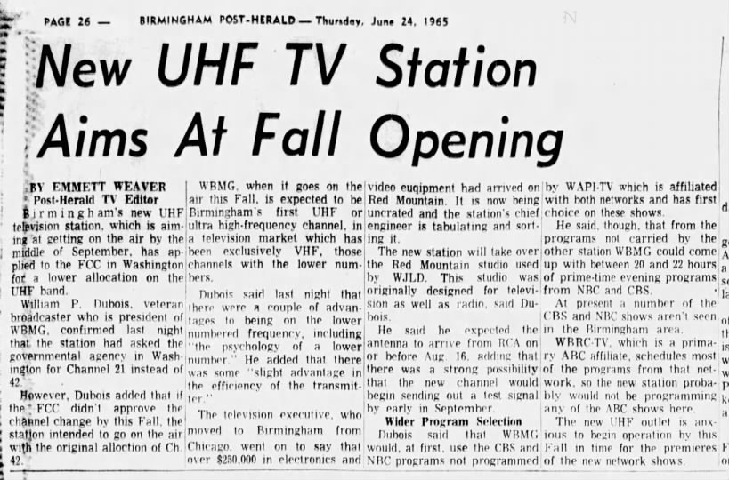 New UHF TV station Aims At Fall Opening