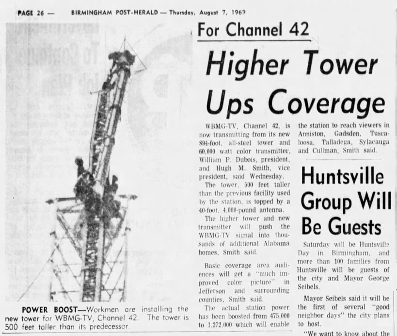 For Channel 42: Higher Tower Ups Coverage