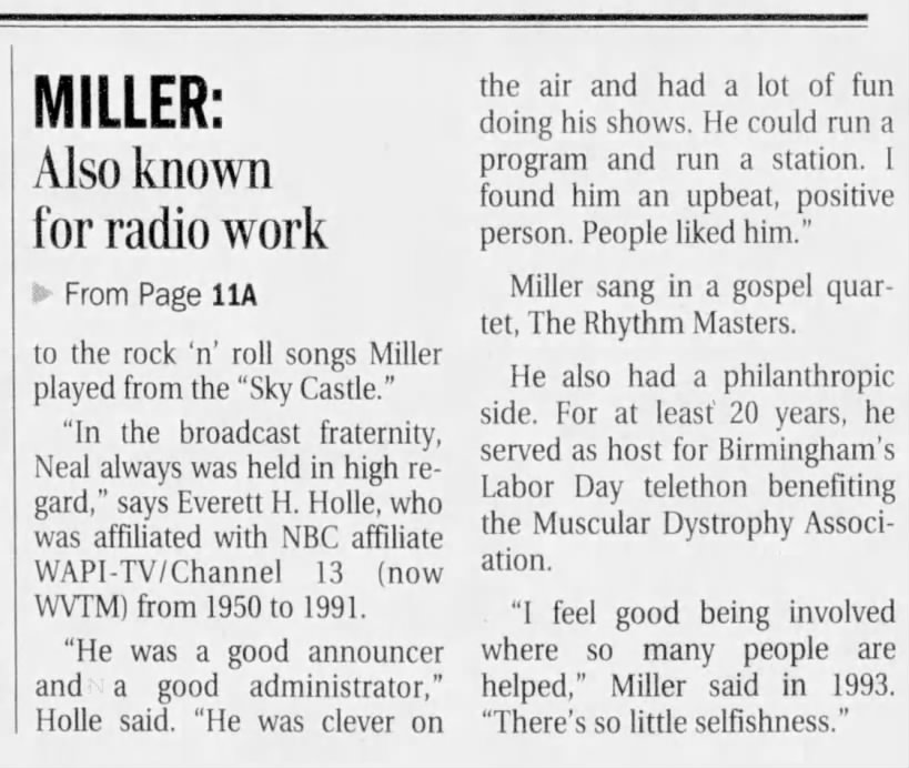 Miller: Also known for radio work