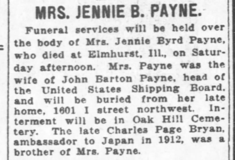 Obituary for Jennie Byrd PAYNE