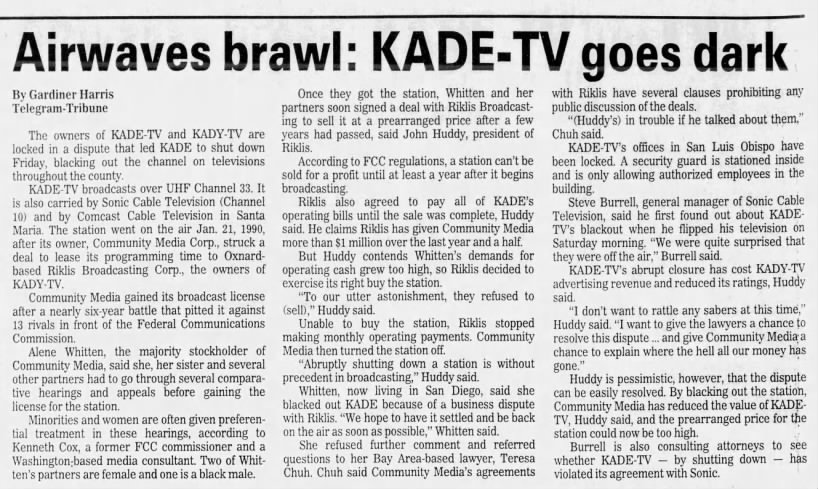 Airwaves brawl: KADE-TV goes dark