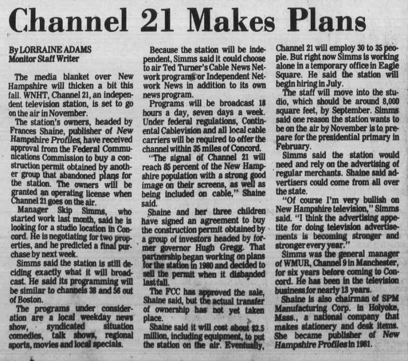 Channel 21 Makes Plans