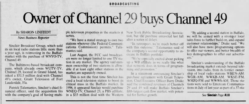 Owner of Channel 29 buys Channel 49