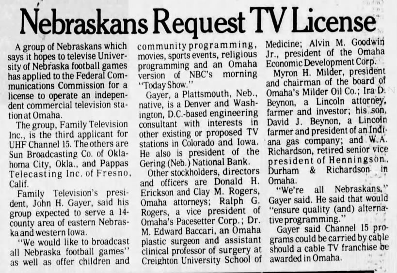 Nebaskans Request TV License