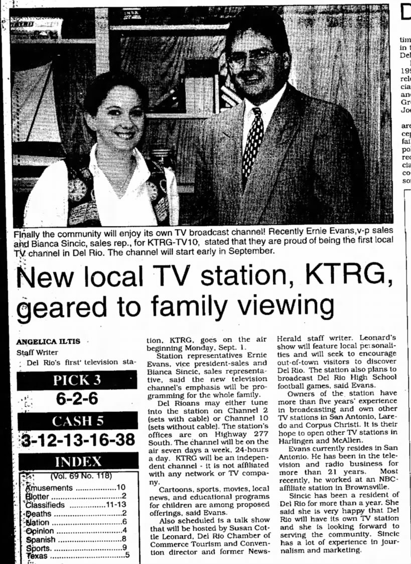 New local TV station, KTRG, geared to family viewing