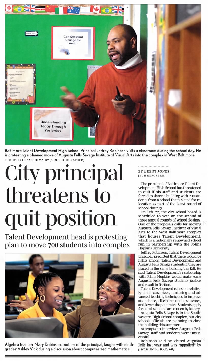 City principal threatens to quit position