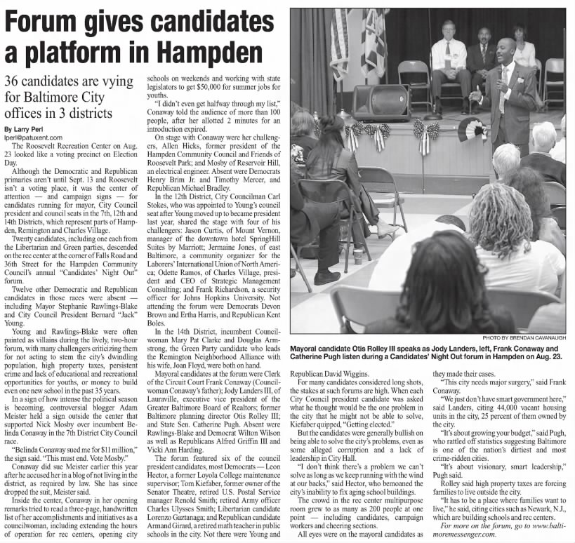 Forum gives candidates a platform in Hampden