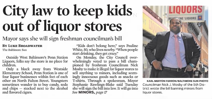 City law to keep kids out of liquor stores