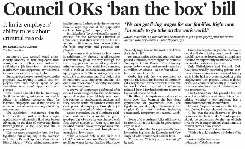 Council OKs 'ban the box' bill