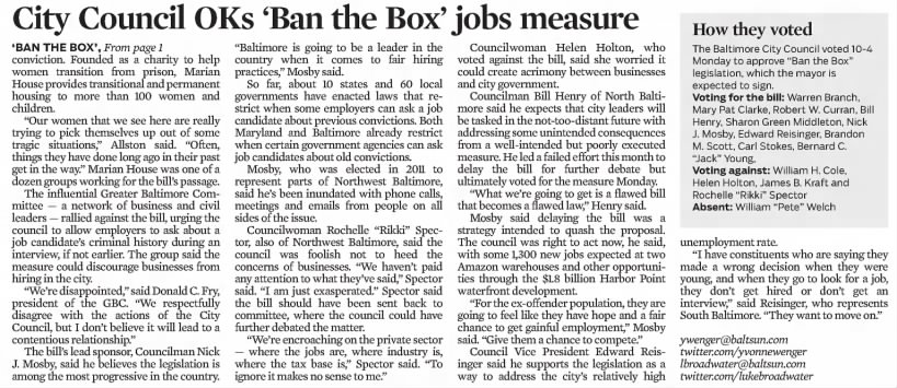 City Council OKs 'Ban the Box' jobs measure