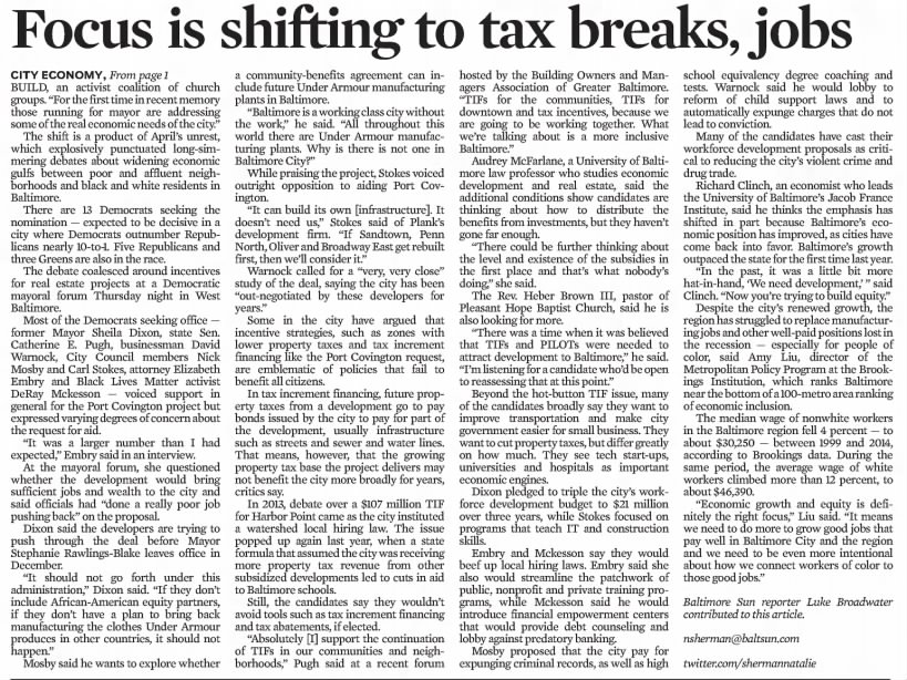 Focus is shifting to tax breaks, jobs