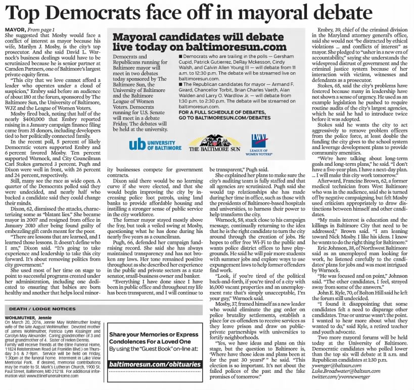 Top Democrats face off in mayoral debate