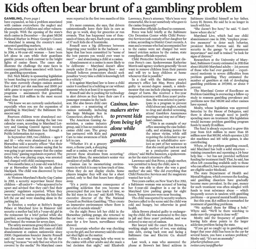 Kids often bear brunt of a gambling problem