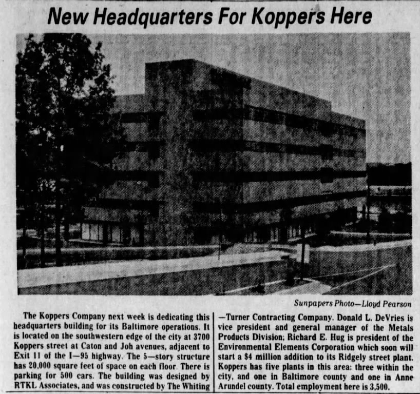 New Headquarters for Koppers Here