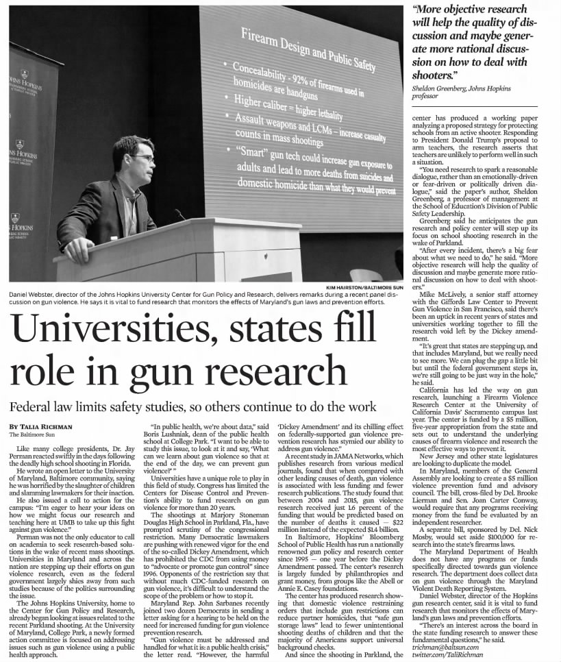 Universities, states fill roll in gun research