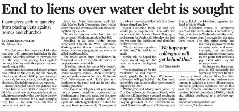 End to liens over water debt is sought