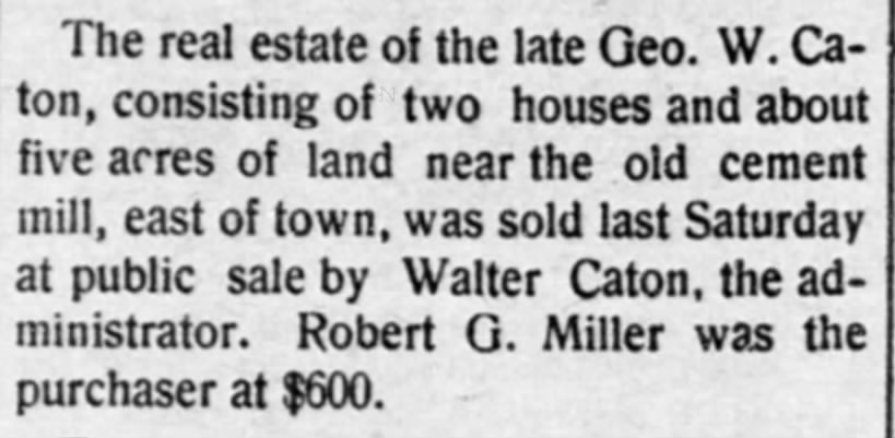 Sale of G. W. Caton Place