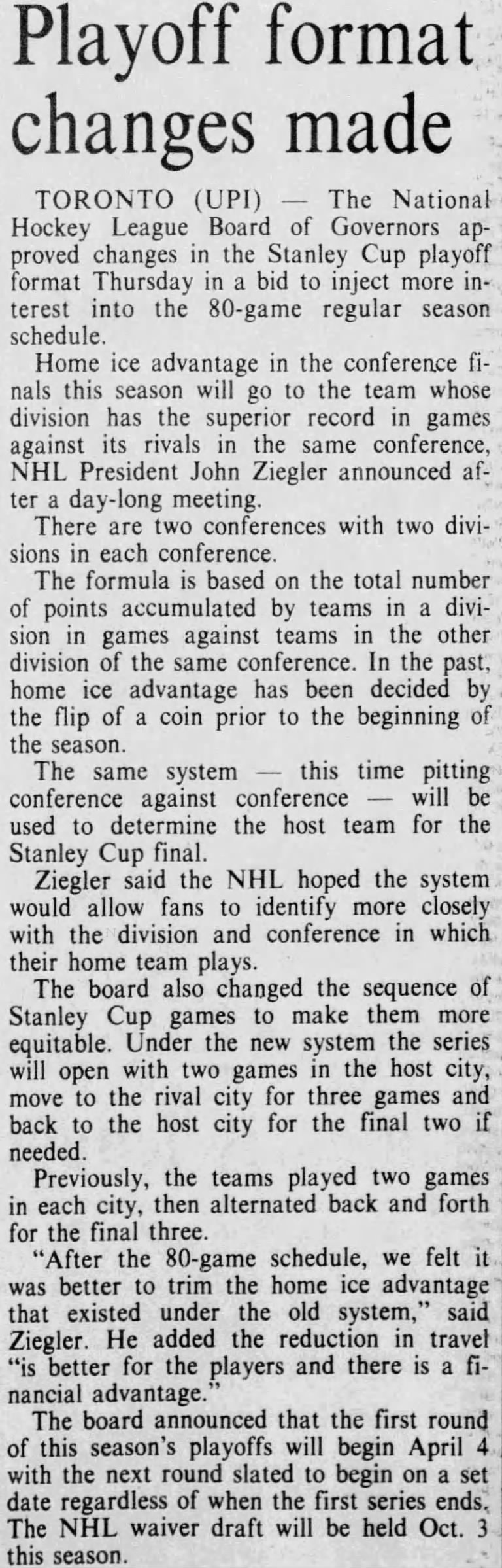 1984 NHL Playoff format
- 2-3-2