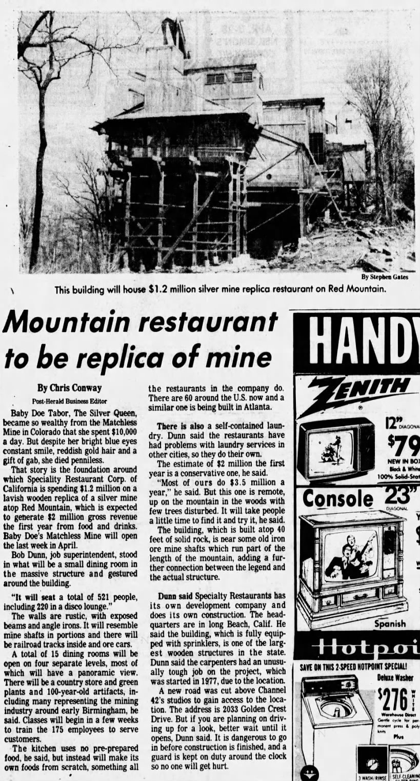 Mountain restaurant to be replica of mine (Baby Doe's Matchless Mine)